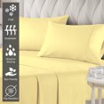 thumbnail image 5 of Pizuna 400 TC Full Cotton Sheet Set – Ultra Soft Sateen Weave, Long Staple Cotton, Fits Mattress up to 15” Deep – Mellow Yellow, 5 of 8