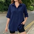 thumbnail image 2 of Bovxnpu Womens Long Sleeve Shirts Loose Sun Protection Cardigan Sleepwear, 2 of 9