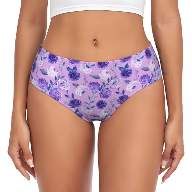 Fotbe Violet Calzones Estampados para Mujer – Ropa Interior de Algodón, Cómoda, Suave y Elástica-Medium