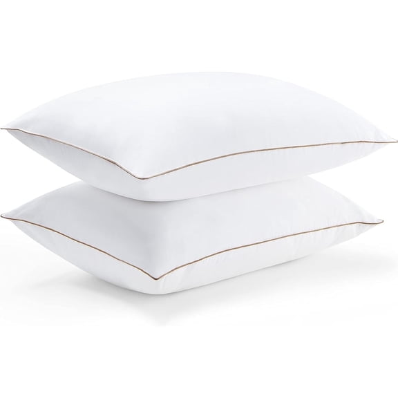 ® Goose Feathers and Down Pillows, Premium Medium to Firm Bed Pillows for Sleeping, Luxury Pillows with 100% Cotton Cover, 2 Pack, King Size, 20x36 Inches