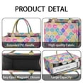 thumbnail image 4 of Large Capacity Tote Bag,Multi Color Floral Checkered Pattern Handbag Fashion Luxury Tote Bag,15.7"x13"x 5.1" Inches,Laptop Compatible, 4 of 6