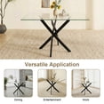 thumbnail image 6 of 47 Inch Glass Dining Table Set for 4, Modern Rectangular Glass Kitchen Table with 4 Upholstered Velvet Chairs, Space-Saving Dining Room Set for Living Room, Kitchen, Apartment - Red Black, 6 of 9