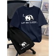 thumbnail image 1 of T-shirt Homme Été Décontracté 2 Pcs Ensemble Imprimé Panda Design Let Me Sleep, 1 of 5