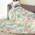 thumbnail image 6 of Salouo Watercolor Wildflowers Print Bed Blankets,Flannel Blanket Comfortable Air Conditioning Blanket Lightweight Blanket for Sofa Bed Travel & Couch -80"x60", 6 of 8