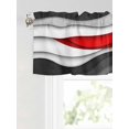thumbnail image 6 of Valances for Windows Red Gray Rod Pocket Cafe Window Treatments Valance Curtains for Kitchen Bathroom Laundry Basement Windows 60"x18", 6 of 9