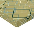 thumbnail image 4 of Ambesonne Geometric Fitted Sheet, Pattern Abstract Squares, Queen Size, Khaki Blue Grey Pale Rose, 4 of 5