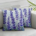 thumbnail image 3 of nygtbtfer Purple Lavender Pillowcovers Purple Flowers Leaves Throw Pillow Covers Spring/Summer Cushion Case for Sofa Home Decor Bedroom Living Room Outdoor Set of 2 Spring Theme Pillow Covers White, 3 of 7