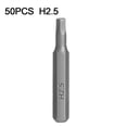 thumbnail image 2 of 50pcs Screwdriver Bits 4mm Hex Shank H0.7-H5 Hexagon Socket Batch Head 28mm Drill Bit for Electronic Repairing Power Driver Tool, 2 of 7