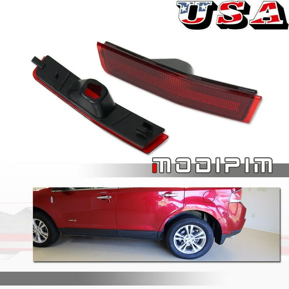 Fits 2007 - 2010 Lincoln MKX Rear Bumper Side Marker Light Reflector Amber Lens -
