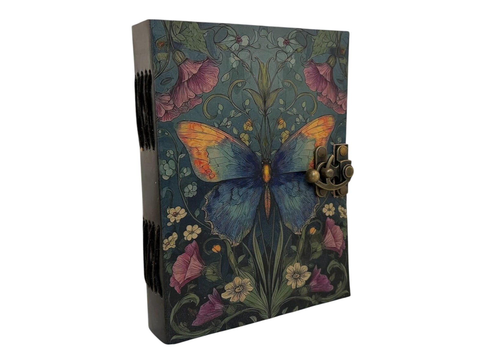 Vintage Butterfly Handmade Leather Journal 5x7 – 200 Deckle Edge Pages, Artistic Writing Notebook