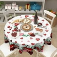 thumbnail image 6 of Valentines Day Round Tablecloth 70 Inch Red and Pink Hearts Eucalyptus Circle Table Cloth Valentine Holiday Table Cover for Party Kitchen Dinner Home Decor, 6 of 7