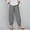 01 Gray, variant on Weiqiqre Women's Linen Blend Cropped Pants Casual Lightweight Loose Fit Capri Pants Linen Beach Pants with Elastic Waistband