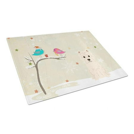 

Christmas Presents Between Friends Westie Glass Cutting Board Large