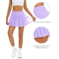 thumbnail image 4 of Falda de tenis Stelle para mujer, cintura alta, con volantes y pantalones cortos, color lila, 4 of 7