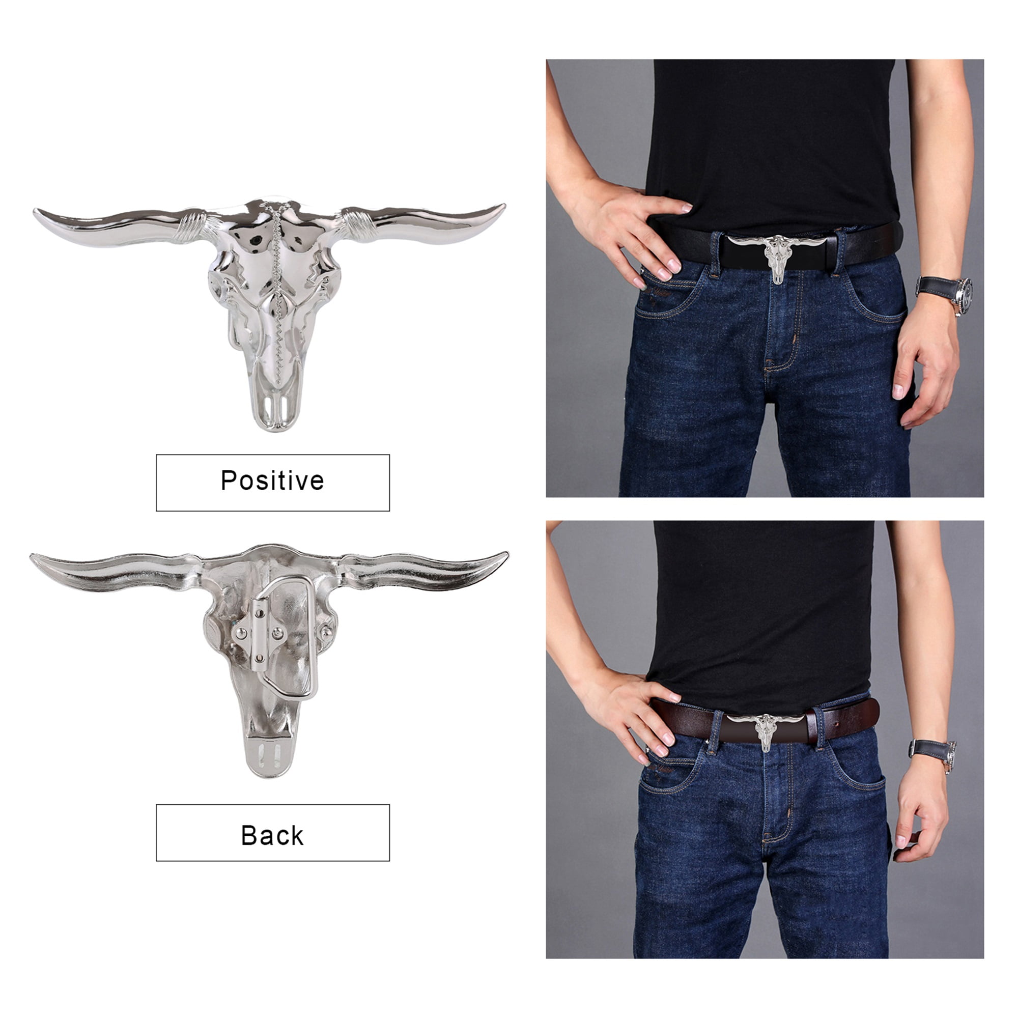 Stainless Steel Bull Headgear Belt Buckle Heavy Bull Head Belt Buckle Men Metal Belt Buckle Replacement Metal Cow Skull Belt Buckle for Man Cowboy Walmart