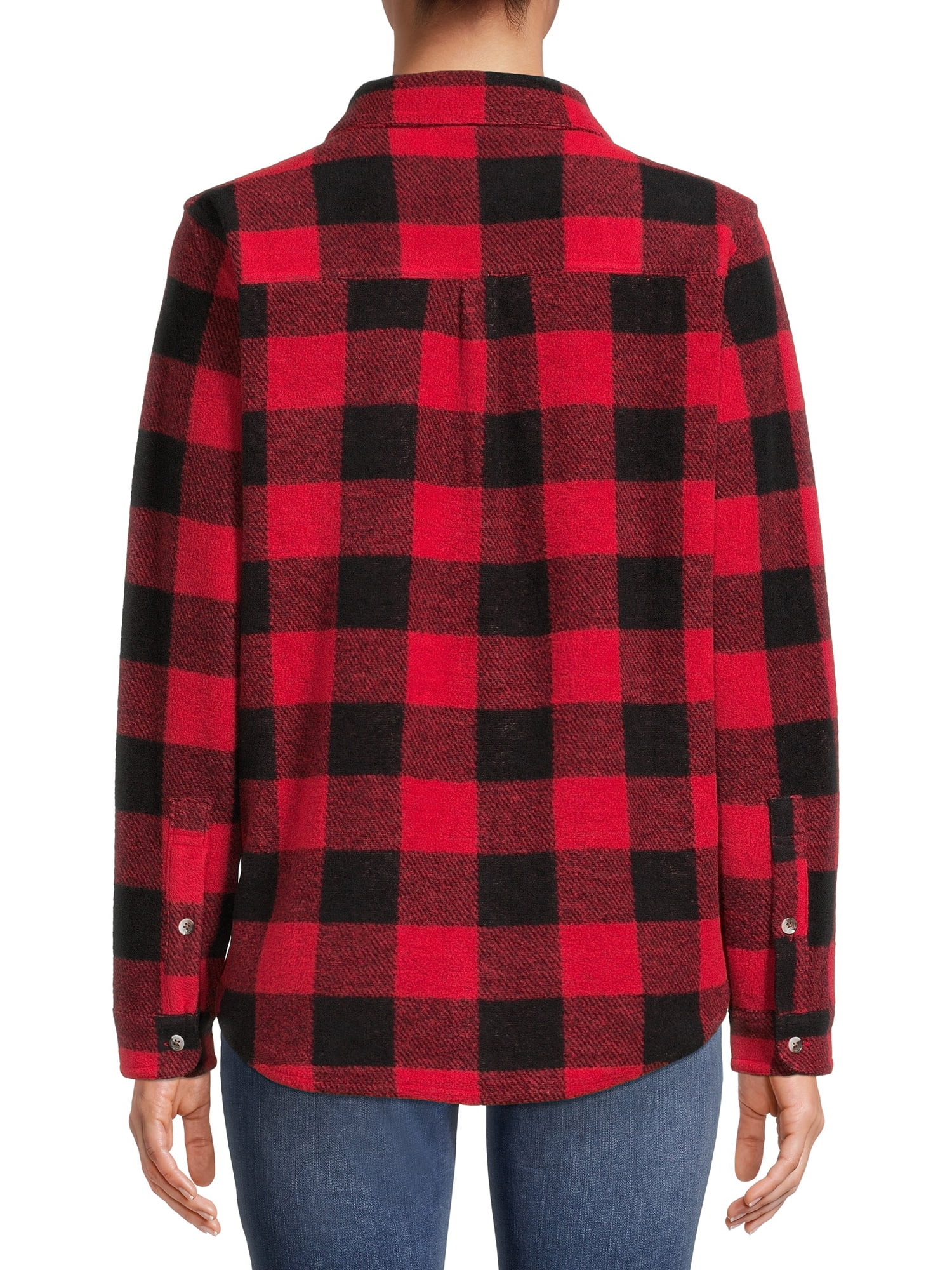 time and tru women's knit cozy button front shirt