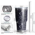 thumbnail image 6 of 30oz Dark Blue Sun Moon Cloud Pattern Tumblers Stainless Steel Tumbler with Lid and Straw,Vacuum Insulated Double Wall Travel Tumbler Cups Mug with Cleaning Brush for Coffee,Tea, 6 of 7