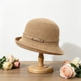 thumbnail image 2 of Straw Hat Women,Uv Protection Hat Wide Brim Hats Hiking Hats For Women Foldable Sun Hats Outdoor Summer Hat Cute Bucket Hats For Women Sun Hat For Beach Boating Hat Walking Hat,Brown, 2 of 3