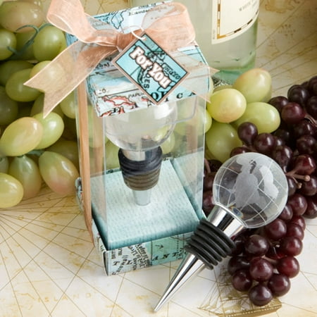 

12 Glass Globe Design Wine Bottle Stopper Favors
