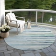 thumbnail image 6 of Addison Rugs Chantille Indoor/Outdoor Transitional Stripes Sky Washable Round Rug, 8' x 8', 6 of 6