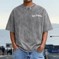thumbnail image 2 of Men T Shirts Oversized Print Short Sleeve Soft Casual Retro Graphic Comfortable Fit Tee Grey XXL, 2 of 6