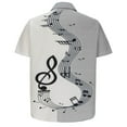thumbnail image 5 of WREESH Men's Casual Fashion Short Sleeve Button Down Shirt with Color Block Print and Note Design Gray, 5 of 6