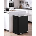 thumbnail image 4 of LAZY BUDDY 60 Liter / 16 Gallon Dual Trash Can, Rectangular Recycling Step Garbage Can for Kitchen, Stainless Steel, 4 of 11