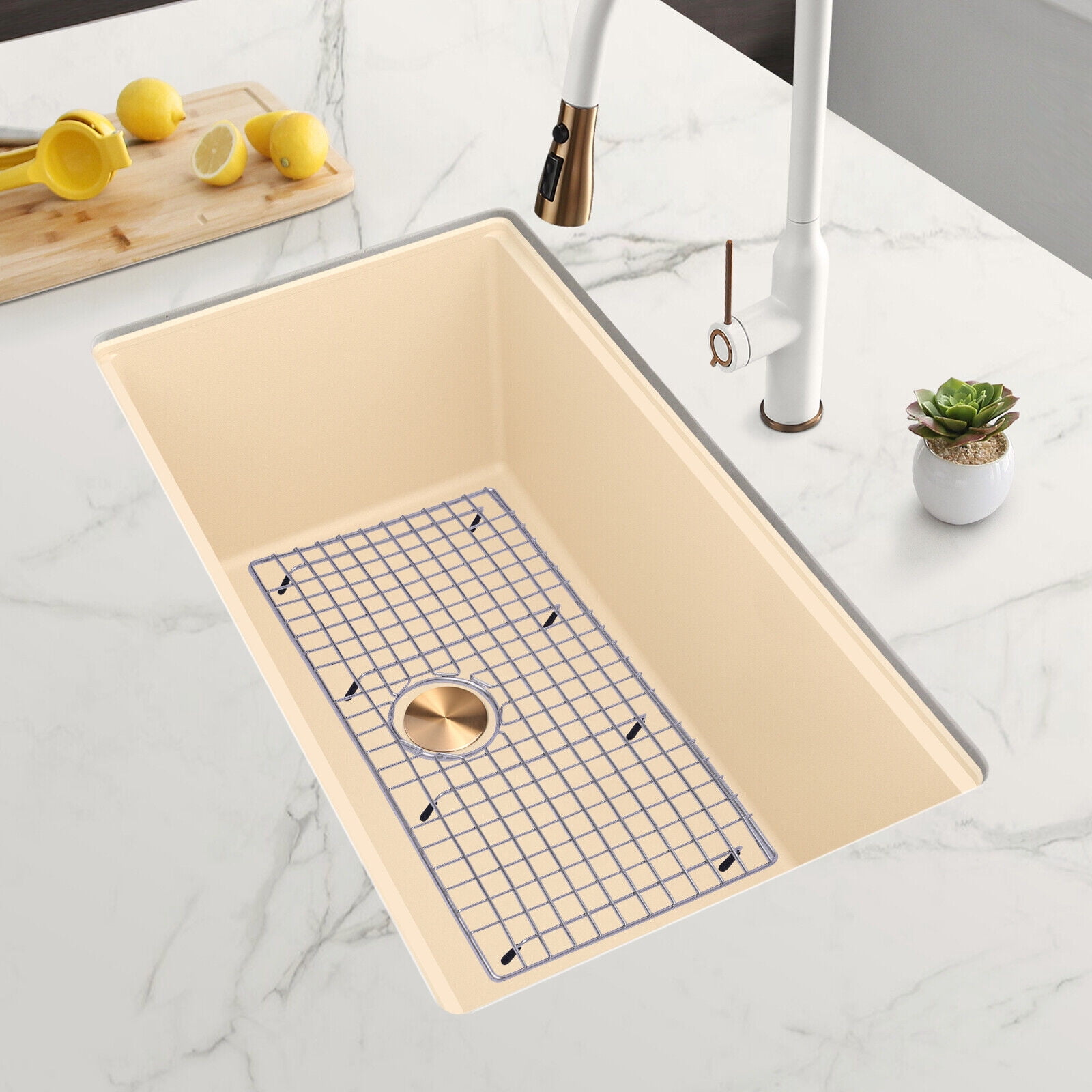 Kitchen Sink Bottom Grid Stainless Steel Fruit Draining Sink Rack