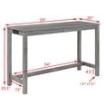 thumbnail image 4 of GZXS 4-Piece Farmhouse Bar Table Set for 3, Solid Wood Frame with MDF Top, Linen Upholstered Stools, 59"W Space-Saving Counter Height Dining Set with Power Outlets, Gray, 4 of 10