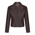 thumbnail image 6 of Ashirexll Leather Jacket Women Fall Oversized Short Thin Faux Leather Casual Jacket Fashion Motorcycle Bike Coat Coffee L, 6 of 7