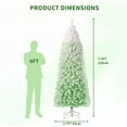 thumbnail image 4 of Lumiparty 7.5ft Prelit Artificial Christmas Tree, Pre-Lit Pencil Christmas Tree with RGB & Warm White Lights, for Xmas Holiday Decoration, Party, Green, 4 of 9