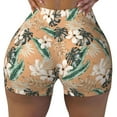 thumbnail image 2 of Haiem Tropical Leaves Flower No Front Seam Biker Shorts for Women Yoga Workout Gym Bike Shorts with Tummy Control Moisture-Wicking-XX-Large, 2 of 9