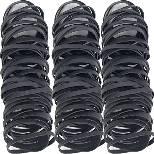 Tekola Rubber Bands Size #64 - 120 Pieces Elastic Black Bands for Office, Files, Litter Box