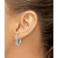 thumbnail image 3 of Sterling Silver Cz Omega Back Earrings (24 X 4) Made In China qe1067, 3 of 5
