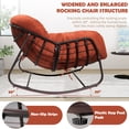 thumbnail image 6 of Papasan Rocking Chair Indoor & Outdoor, All Weather Wicker Papasan Patio Chair with Cushion & Pillow, Oversized Papasan Rocker Egg Chair for Bedroom, Garden, Patio, Red., 6 of 7