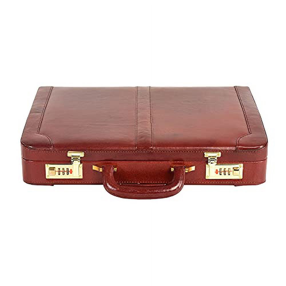 LINDSEY STREET Genuine Leather Attache Briefcase Business Handbag Laptop MacBook Bag Large Doctors Briefcase