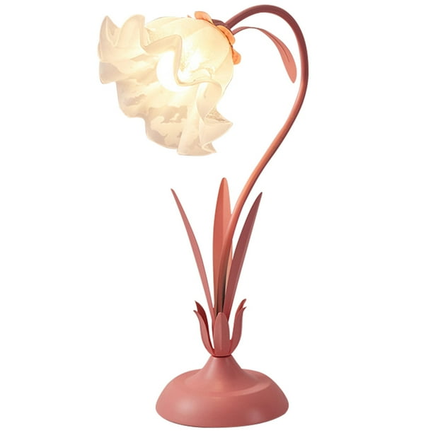 Lámpara de mesa Bsvklp Flores Vintage Romántica Francesa Acrílica rosa UE