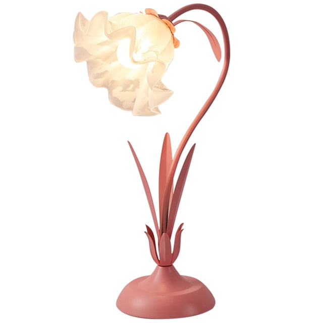 Lámpara de escritorio LED de flores Estilo crema Pastoral Country Luz nocturna LED Protección para los ojos