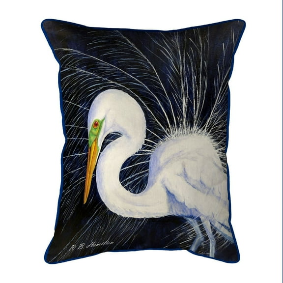 Betsy Drake SN1155 11 x 14 in. Breeding Egret Pillow, Small