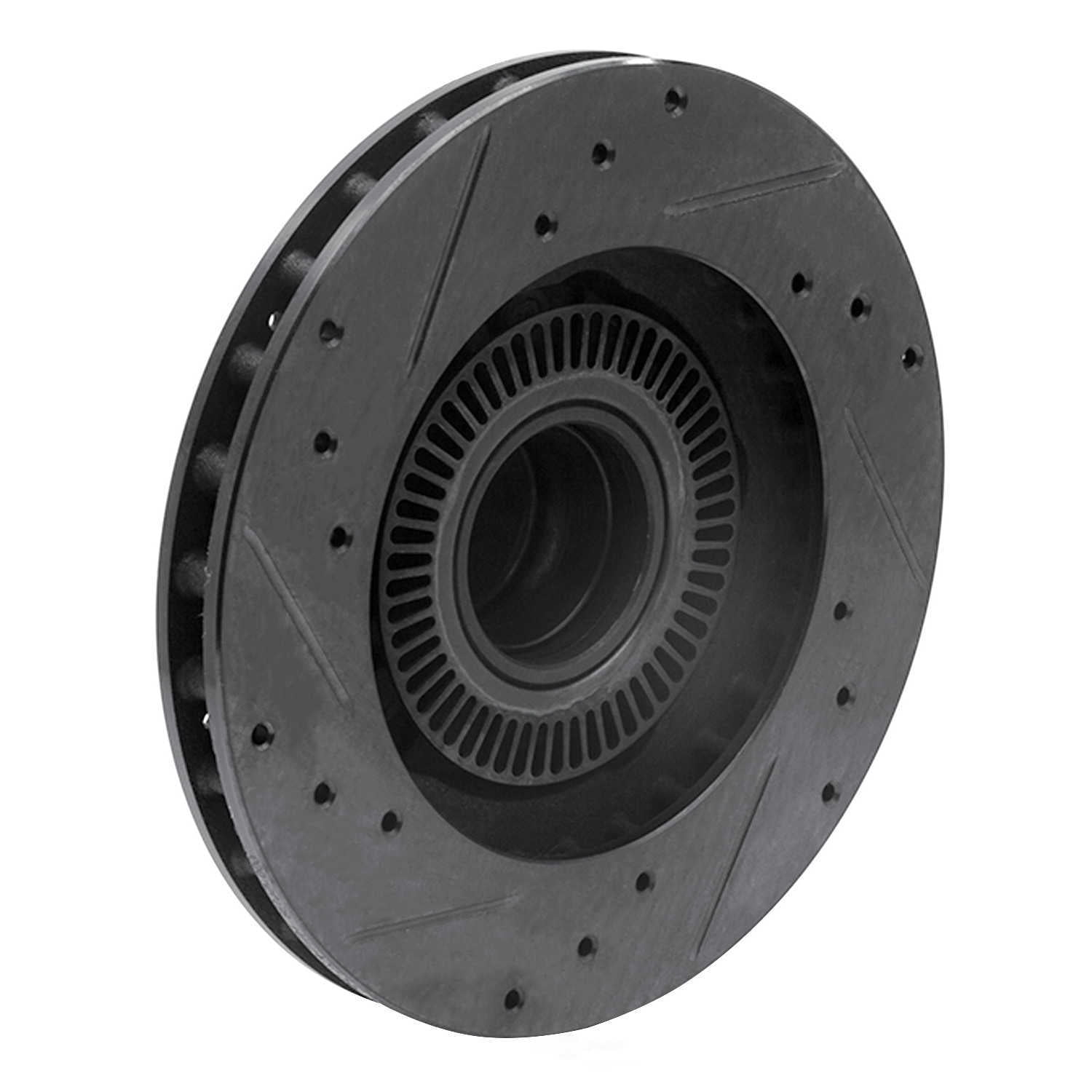 Dynamic Friction Company 633-54138R DFC Brake Rotor - Drilled And Slotted - Black