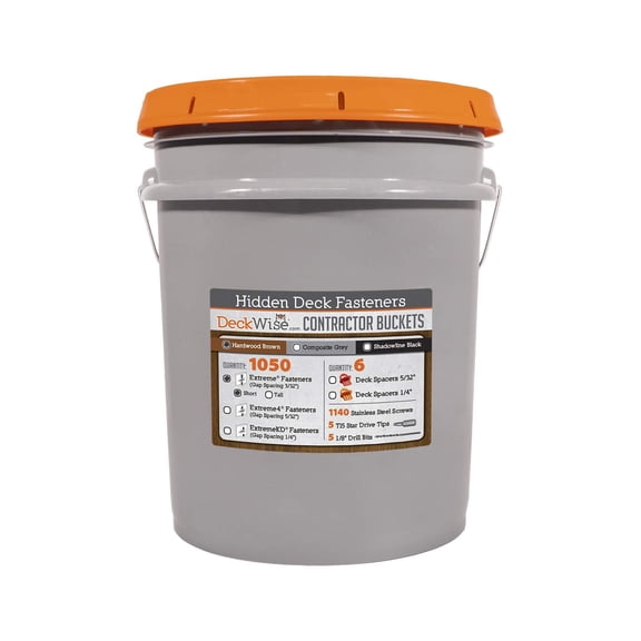 DeckWise (Brown) Ipe Clip Extreme Hidden Deck Fasteners, 3/32" Spacing, Includes Stainless Steel Black #8x2" Trim-Head Screws for 600 Sq. Ft. of AD Hardwood or Thermal Wood Decks (1050 Bucket)