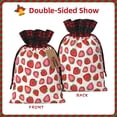 thumbnail image 2 of Vsdgher Hand Drawn Strawberry Christmas Drawstring Bags Xmas Burlap Bags Pouches Xmas Elements Wrapping Bags for Candy Goody Birthday Wedding-Black, 2 of 8