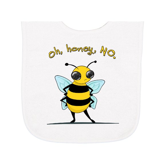 Inktastic Oh, Honey, No... Cute Bee Baby Terry Cloth Bib