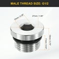thumbnail image 2 of Conector de tapón de tubo de acero inoxidable 304 Uxcell 1-1/2" NPT macho rosca tapa cabeza hexagonal tapones accesorios para aire agua aceite gas tubo, 2 of 6