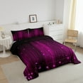 thumbnail image 3 of Hot Pink and Black Comforter Set Full Ombre Glitter Bedding Set for Teen Women Room Decor,Abstract Striped Comforter Lightweight 3Pcs, 3 of 6