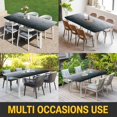 thumbnail image 5 of Grey Coastal Wave Table Cloths for 3 Foot Rectangle Tables, Summer Ocean Nautical Beach Ombre Patio Waterproof Elastic Fitted Tablecloths, Washable Rectangular Table Cover for Camping, 5 of 8