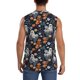 thumbnail image 4 of Balery Cute ghost in the flowers Camisetas sin mangas para hombre, absorbe la humedad y protege contra el mal olor.-Large, 4 of 7
