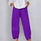 thumbnail image 1 of ICHUANYI Clearance Women Casual Solid Pants Comfortable Elastic High Waist Casual Beach Pants(Purple, L) ICHUANYI WER2023081008471, 1 of 5