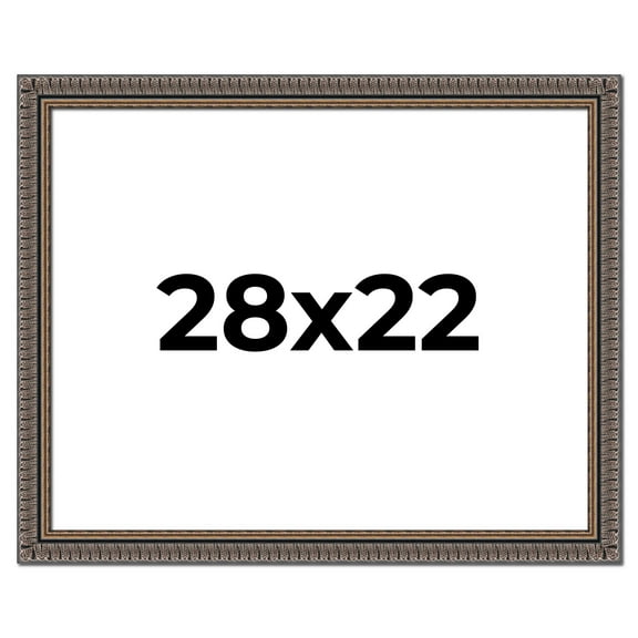 28x22 Frame Black Feather Payton Ornate Solid Wood Picture Frame Width 1.75 Inches | Interior Depth