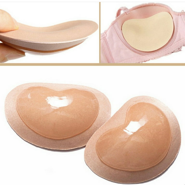 4 Pair Self-Adhesive Bra Pads Inserts Removable Breathable Push Up